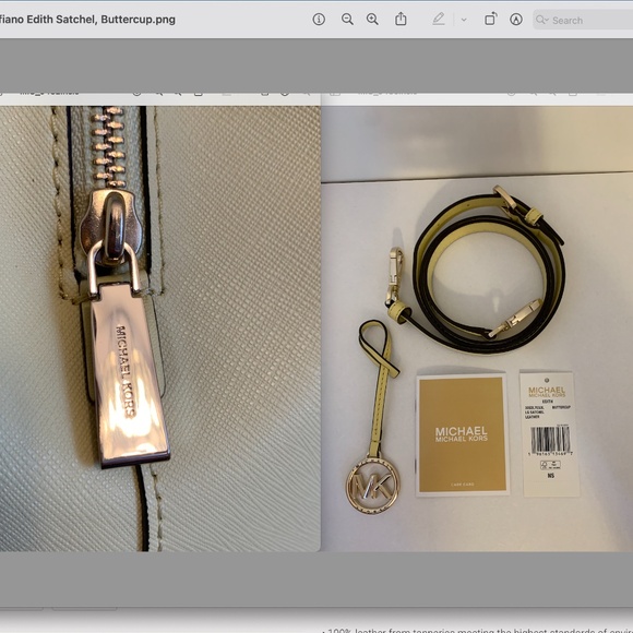 Michael Kors Saffiano Large Edith Satchel *Buttercup* - Picture 15 of 16